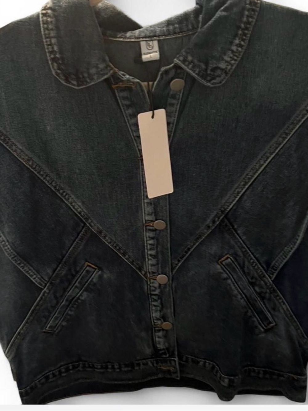 Dark Denim Jacket with Button Front